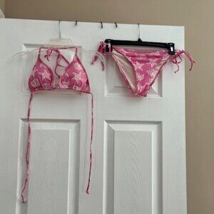 Ondademar String Pink Bikini and Coverup Dress - Size S